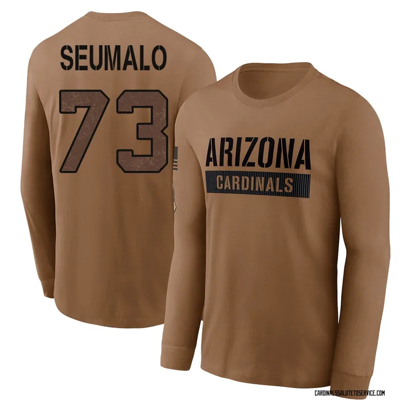 Youth Isaac Seumalo Arizona Cardinals Brown 2023 Salute To Service Long Sleeve T-Shirt