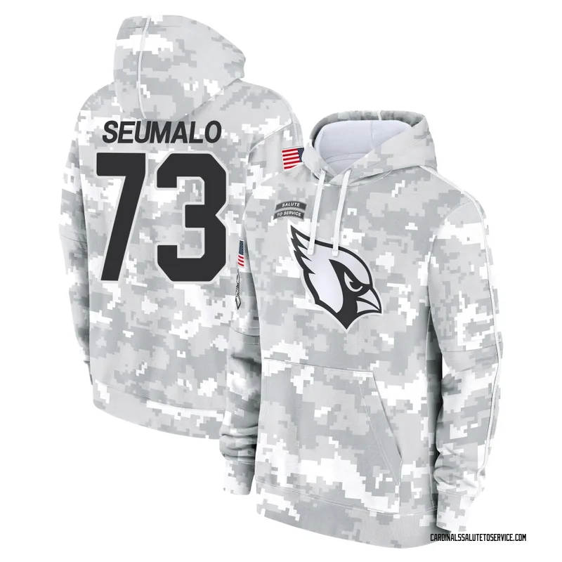 Youth Isaac Seumalo Arizona Cardinals Camo Arctic 2024 Salute to Service Club Fleece Pullover Hoodie