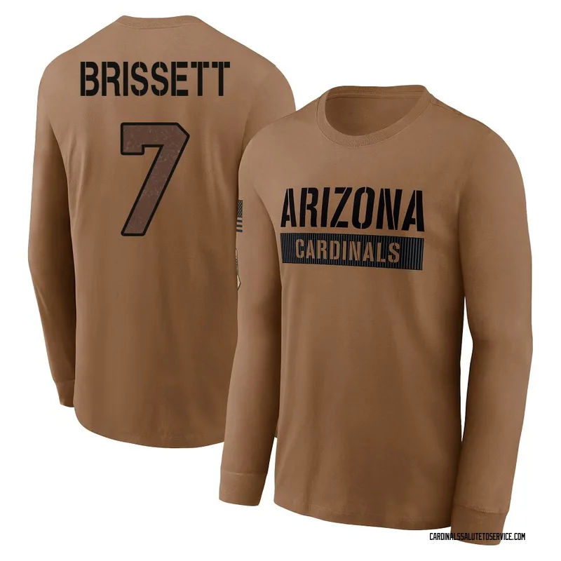 Youth Jacoby Brissett Arizona Cardinals Brown 2023 Salute To Service Long Sleeve T-Shirt