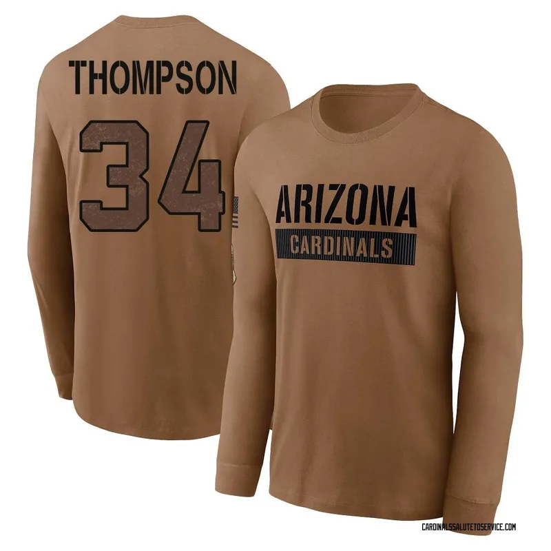 Youth Jalen Thompson Arizona Cardinals Brown 2023 Salute To Service Long Sleeve T-Shirt