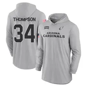 Youth Jalen Thompson Arizona Cardinals Gray 2024 Salute to Service Lightweight Performance Long Sleeve Hooded T-Shirt