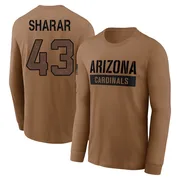 Youth Karson Sharar Arizona Cardinals Brown 2023 Salute To Service Long Sleeve T-Shirt