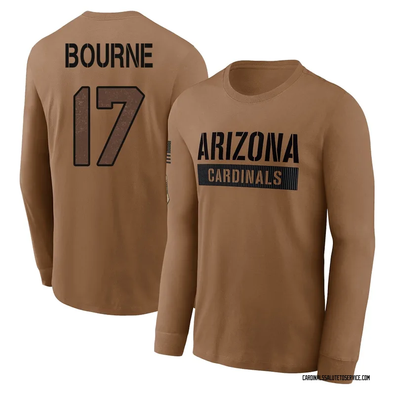 Youth Kendrick Bourne Arizona Cardinals Brown 2023 Salute To Service Long Sleeve T-Shirt