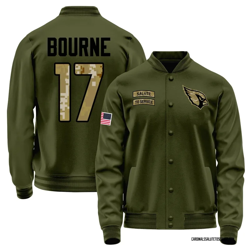 Youth Kendrick Bourne Arizona Cardinals Olive Salute to Service Sideline Performance Jacket