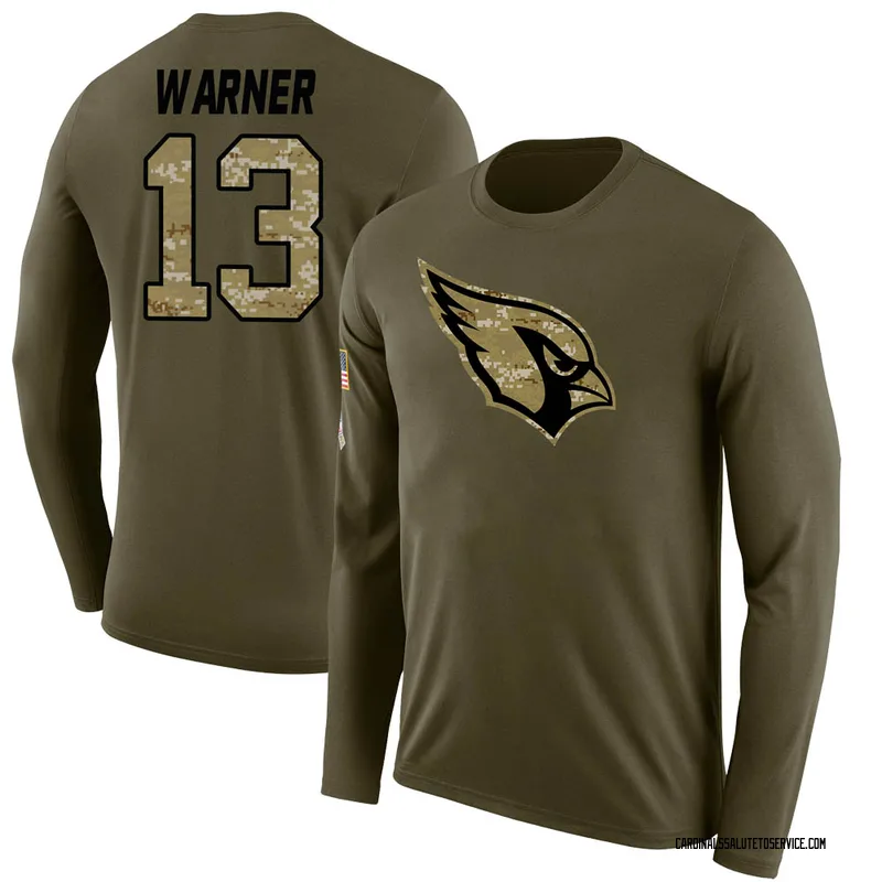 Youth Kurt Warner Arizona Cardinals Legend Olive Salute to Service Sideline Long Sleeve T-Shirt