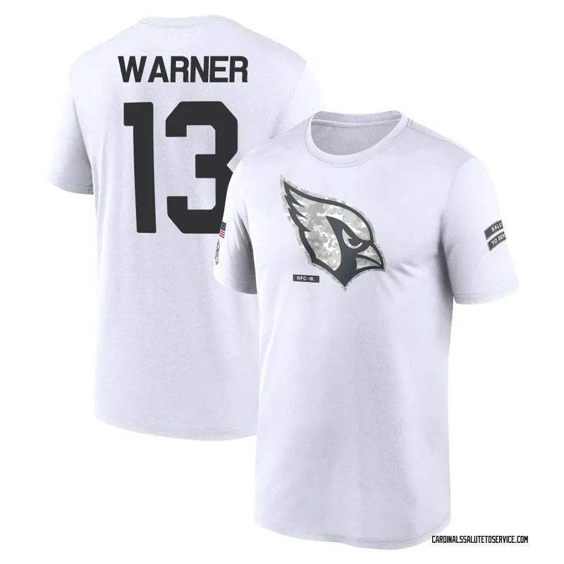 Youth Kurt Warner Arizona Cardinals Legend White 2024 Salute to Service Performance T-Shirt