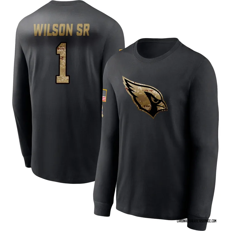 Youth Mack Wilson Sr. Arizona Cardinals Black 2020 Salute To Service Sideline Performance Long Sleeve T-Shirt