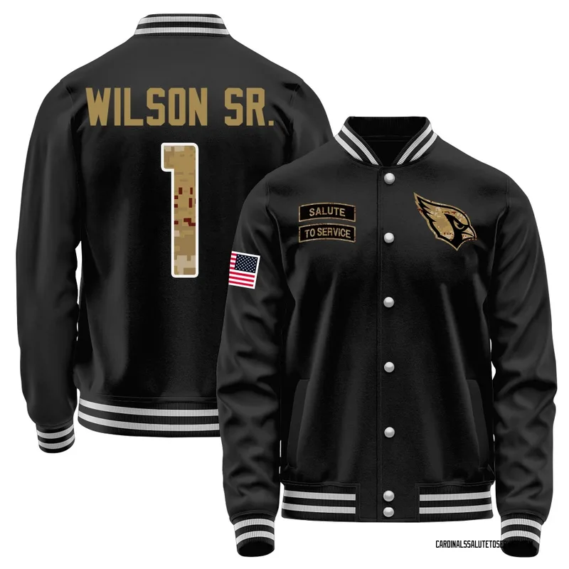 Youth Mack Wilson Sr. Arizona Cardinals Black Salute to Service Sideline Performance Jacket