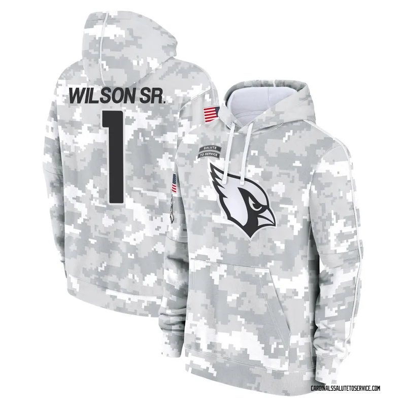 Youth Mack Wilson Sr. Arizona Cardinals Camo Arctic 2024 Salute to Service Club Fleece Pullover Hoodie