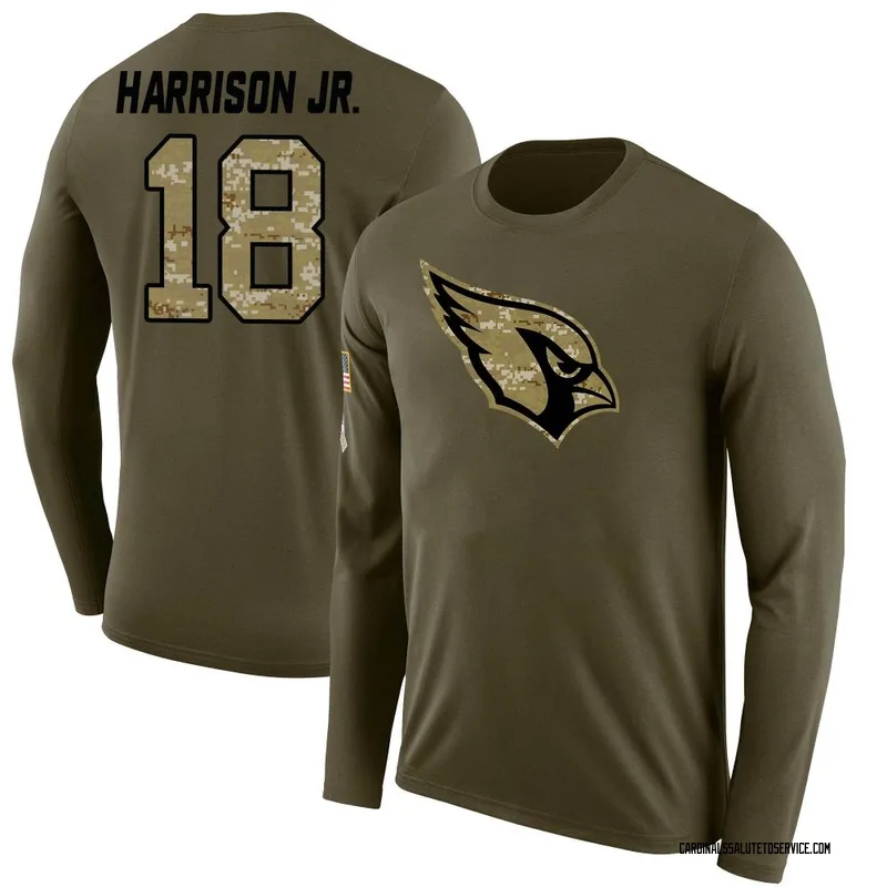 Youth Marvin Harrison Jr. Arizona Cardinals Legend Olive Salute to Service Sideline Long Sleeve T-Shirt