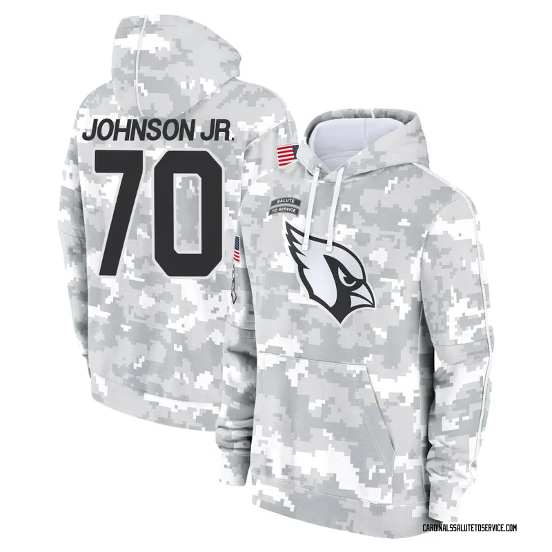 Youth Paris Johnson Jr. Arizona Cardinals Camo Arctic 2024 Salute to Service Club Fleece Pullover Hoodie