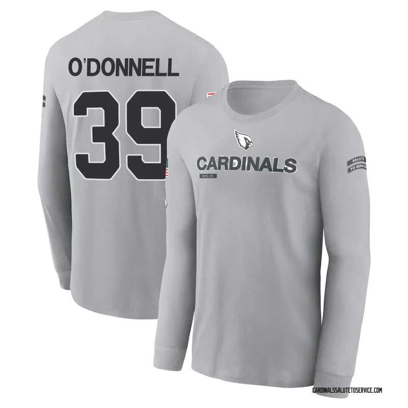 Youth Pat O'Donnell Arizona Cardinals Gray 2024 Salute to Service Long Sleeve T-Shirt