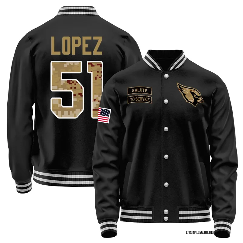 Youth Roy Lopez Arizona Cardinals Black Salute to Service Sideline Performance Jacket