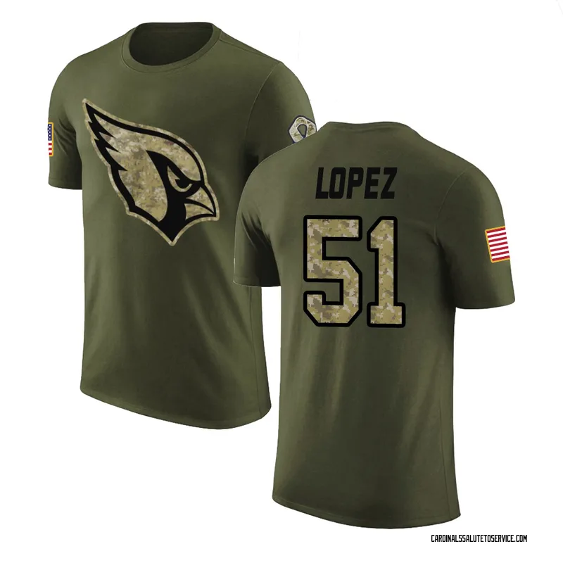 Youth Roy Lopez Arizona Cardinals Legend Olive Salute to Service T-Shirt