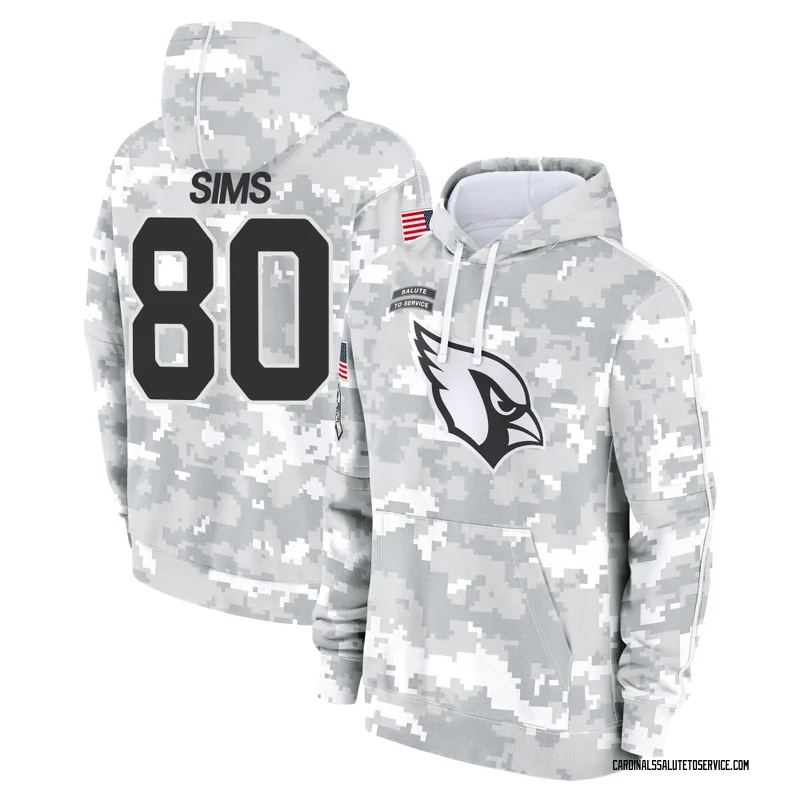 Youth Steven Sims Arizona Cardinals Camo Arctic 2024 Salute to Service Club Fleece Pullover Hoodie