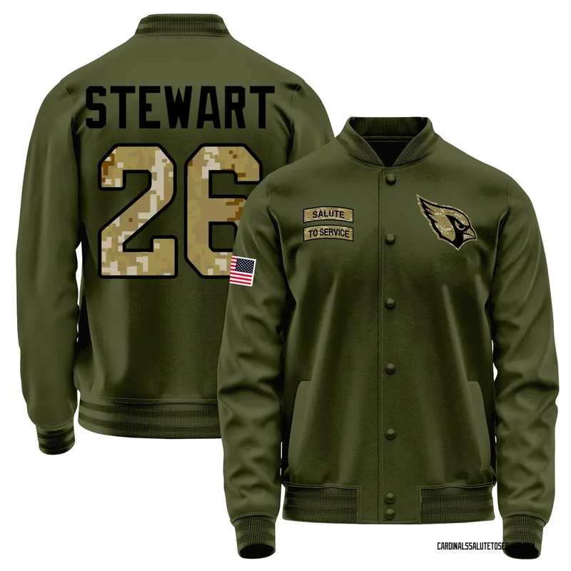Youth Tre Stewart Arizona Cardinals Olive Salute to Service Sideline Performance Jacket