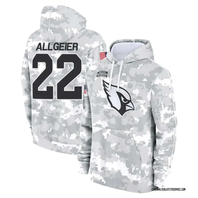 Youth Tyler Allgeier Arizona Cardinals Camo Arctic 2024 Salute to Service Club Fleece Pullover Hoodie