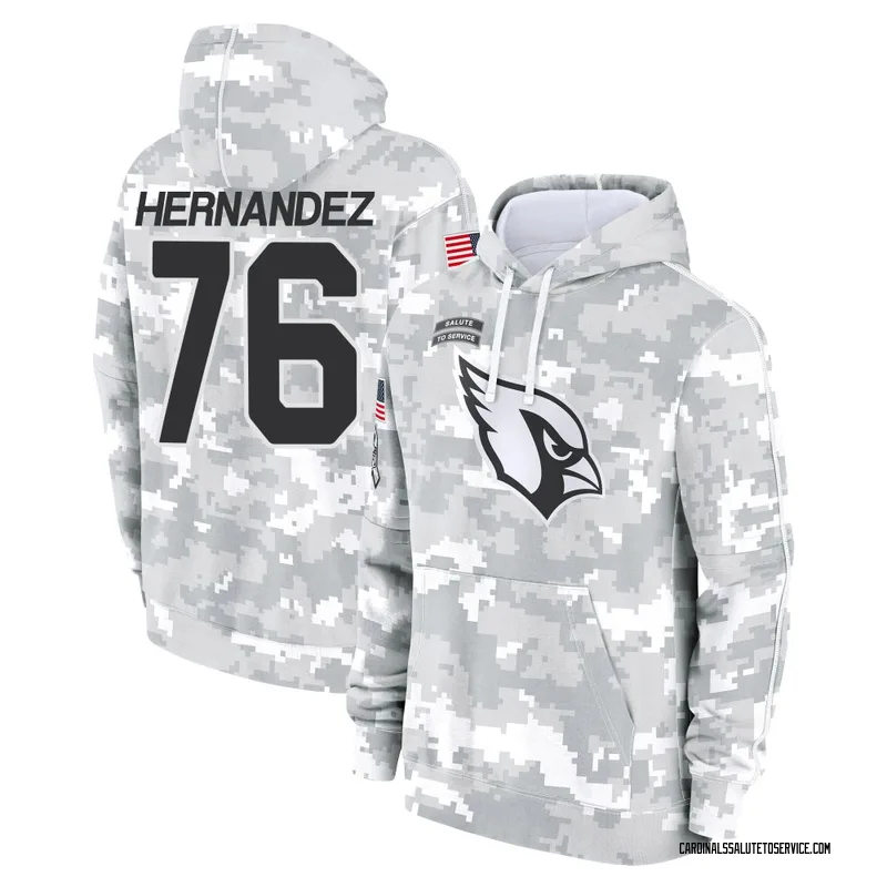 Youth Will Hernandez Arizona Cardinals Camo Arctic 2024 Salute to Service Club Fleece Pullover Hoodie
