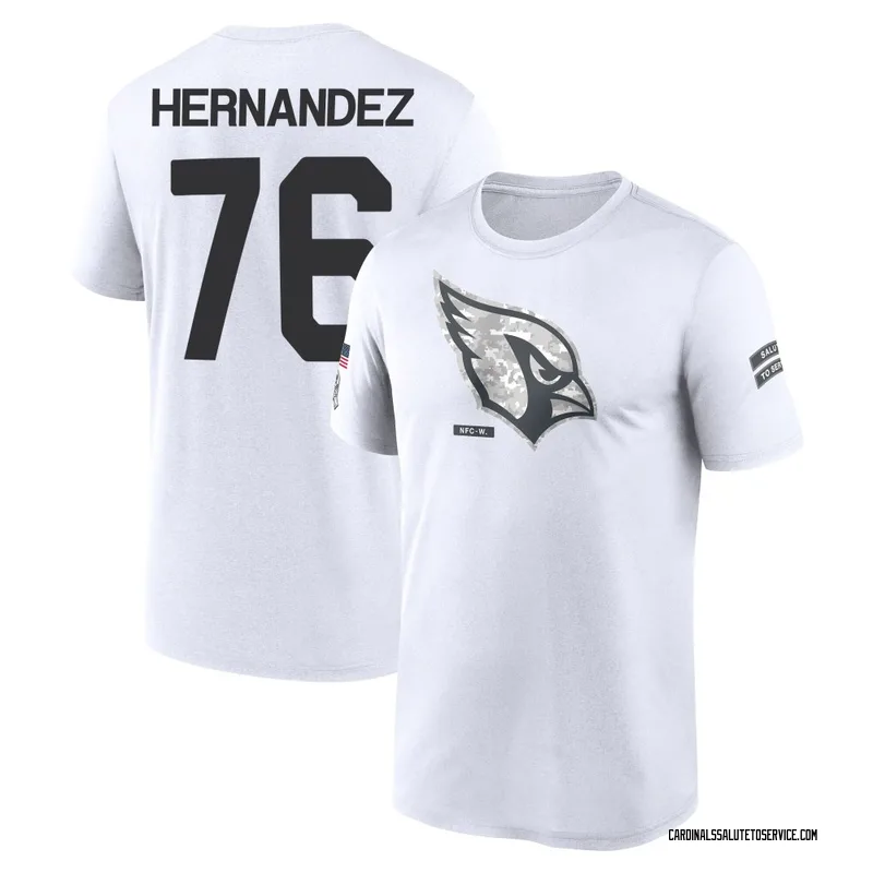 Youth Will Hernandez Arizona Cardinals Legend White 2024 Salute to Service Performance T-Shirt