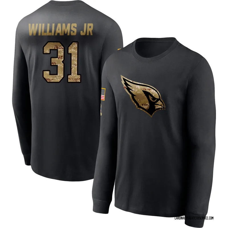 Youth Wydett Williams Jr. Arizona Cardinals Black 2020 Salute To Service Sideline Performance Long Sleeve T-Shirt