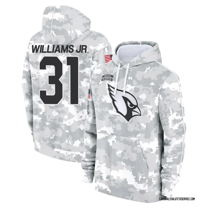Youth Wydett Williams Jr. Arizona Cardinals Camo Arctic 2024 Salute to Service Club Fleece Pullover Hoodie