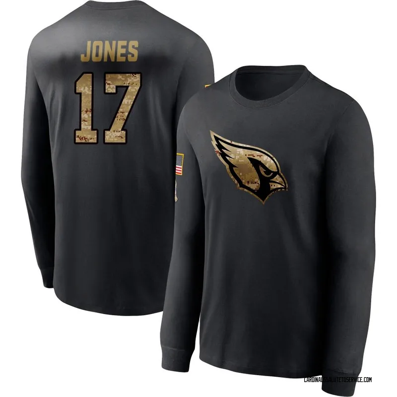 Youth Zay Jones Arizona Cardinals Black 2020 Salute To Service Sideline Performance Long Sleeve T-Shirt