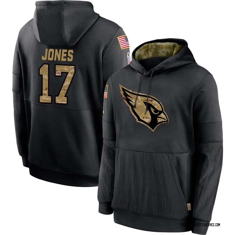 Youth Zay Jones Arizona Cardinals Black 2020 Salute to Service Sideline Performance Pullover Hoodie