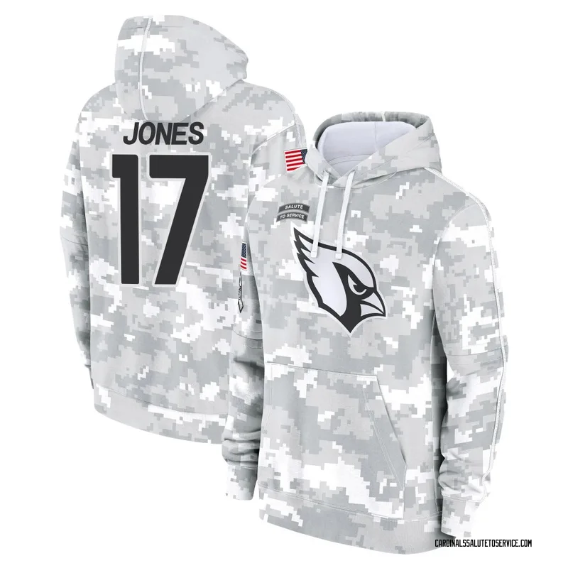 Youth Zay Jones Arizona Cardinals Camo Arctic 2024 Salute to Service Club Fleece Pullover Hoodie