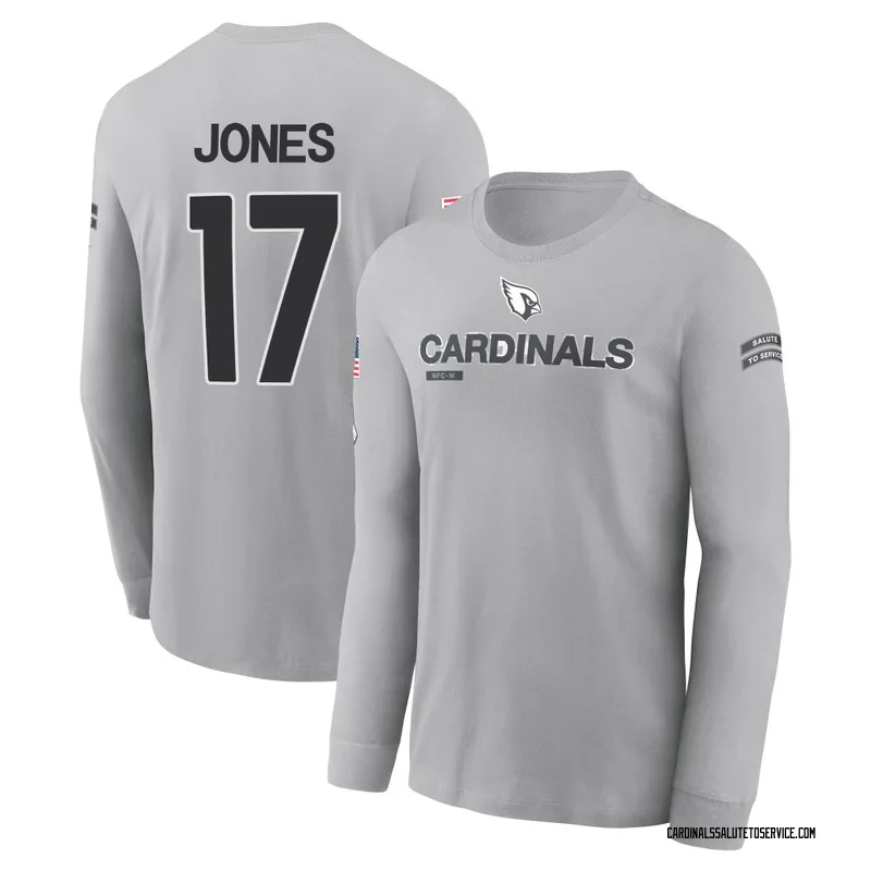 Youth Zay Jones Arizona Cardinals Gray 2024 Salute to Service Long Sleeve T-Shirt