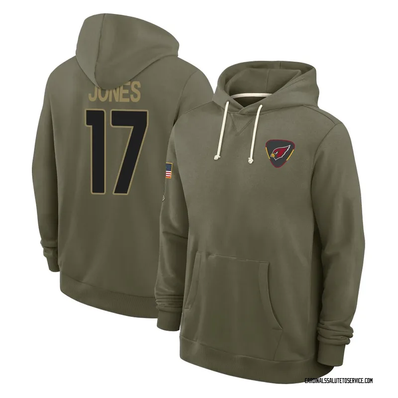 Youth Zay Jones Arizona Cardinals Olive 2025 Salute to Service Hoodie
